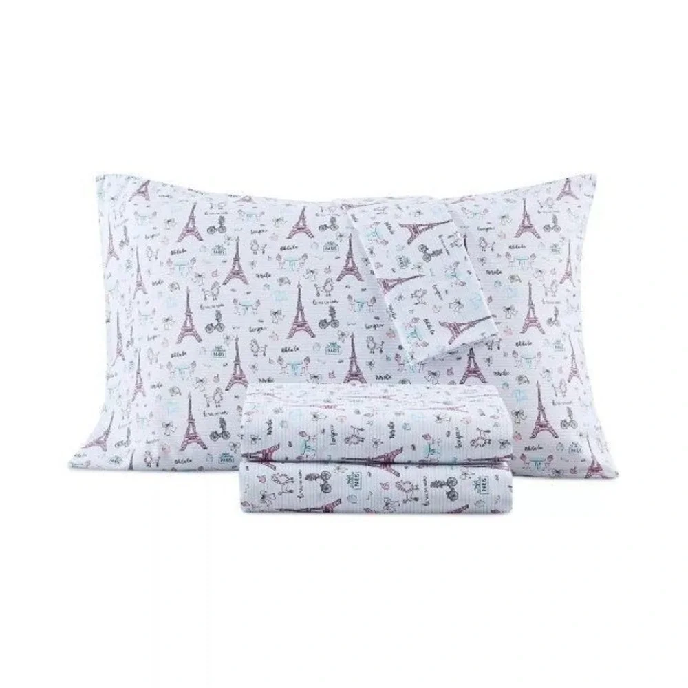 Paris Theme Twin Sheet‎ Set – Urban Dreams 3‑Piece Bedding
